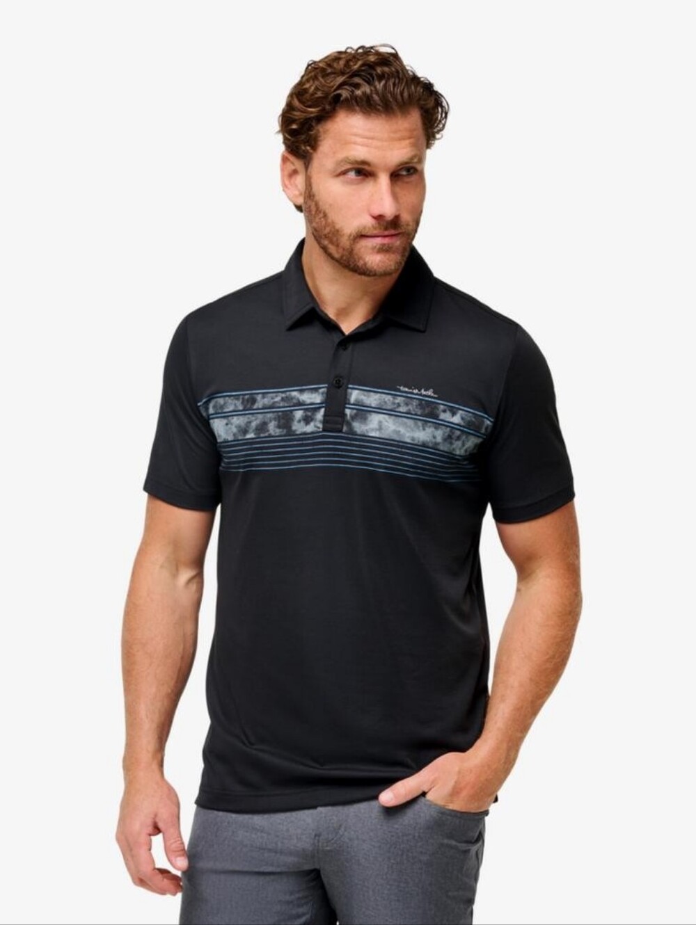 NEW w/tag Travis Mathew Mount Thunder Polo Golf Shirt Sz XXL Black NWT